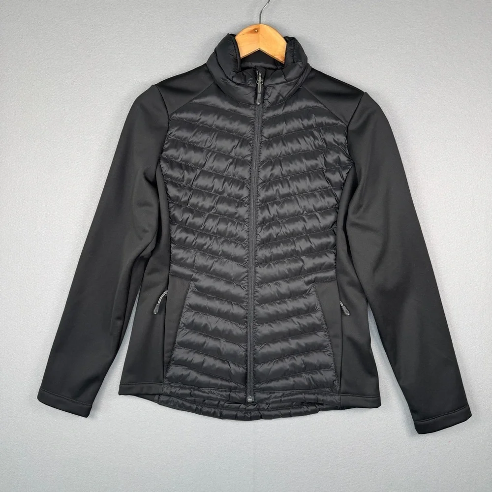 32 DEGREES HEAT Mixed Media Puffer Jacket XS Black‎ Lightweight Packable Outdoor